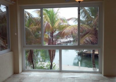 Bay view from inside a house on the Florida Keys
