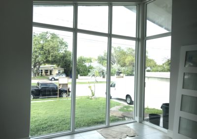Impact windows, view from inside of the house to the front
